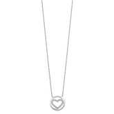 Sophia Jewelers Sterling Silver Platinum-Plated Diamond Heart Pendant Necklace